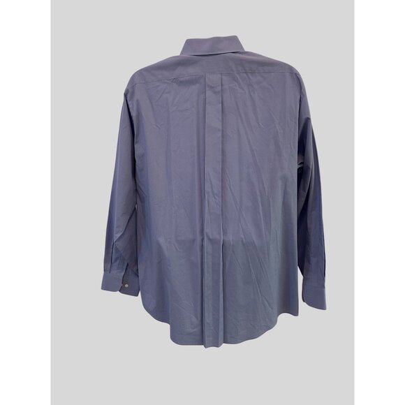 Van Heusen Men's Long Sleeve Blue Dress Shirt With Button-Up Closure & Spread Co - Picture 5 of 5